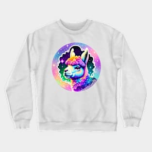 Colorful Cute Llama Funny Alpaca Lovers Crewneck Sweatshirt